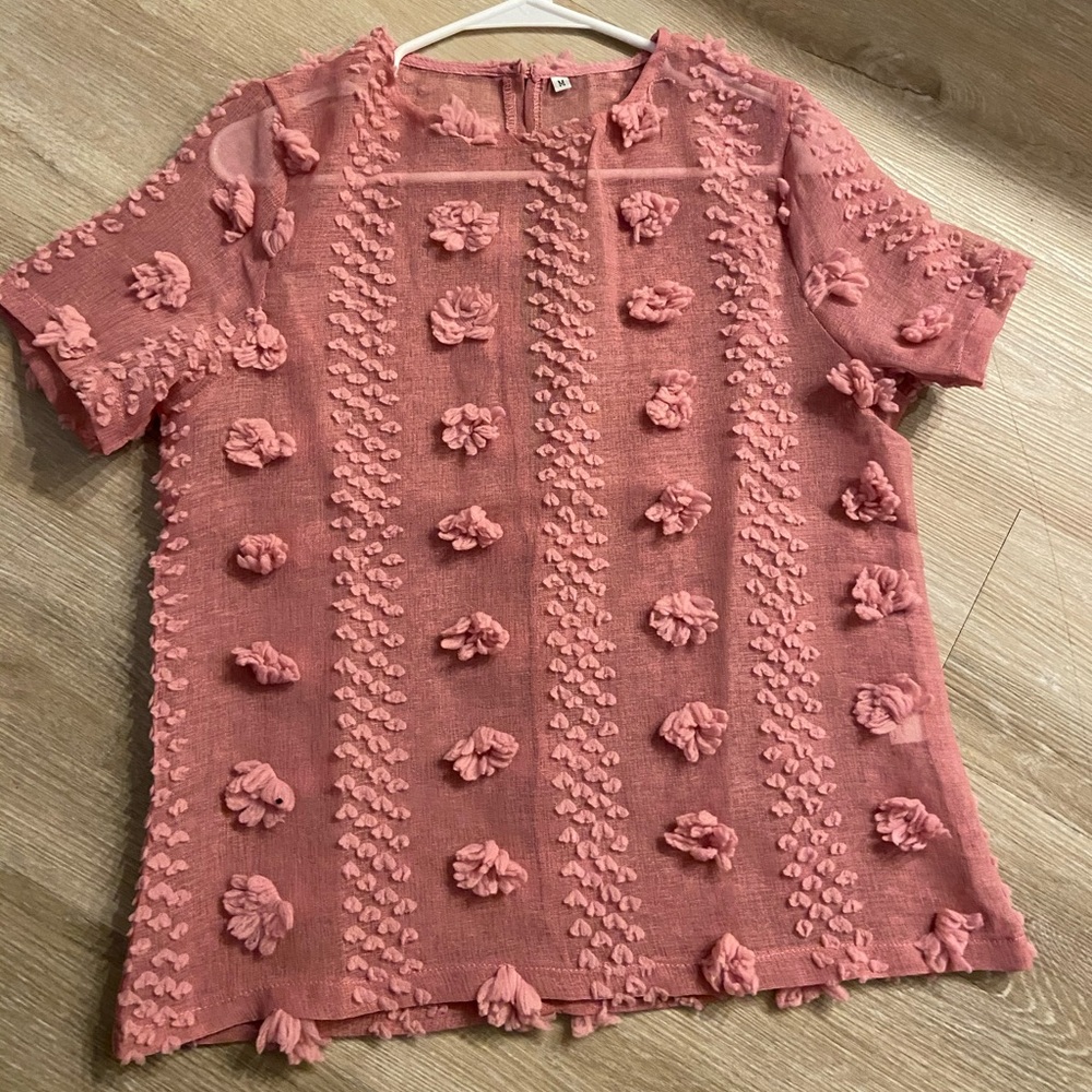 Pink sheer blouse